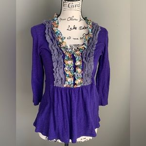 Size S Anthropologie purple cotton blouse